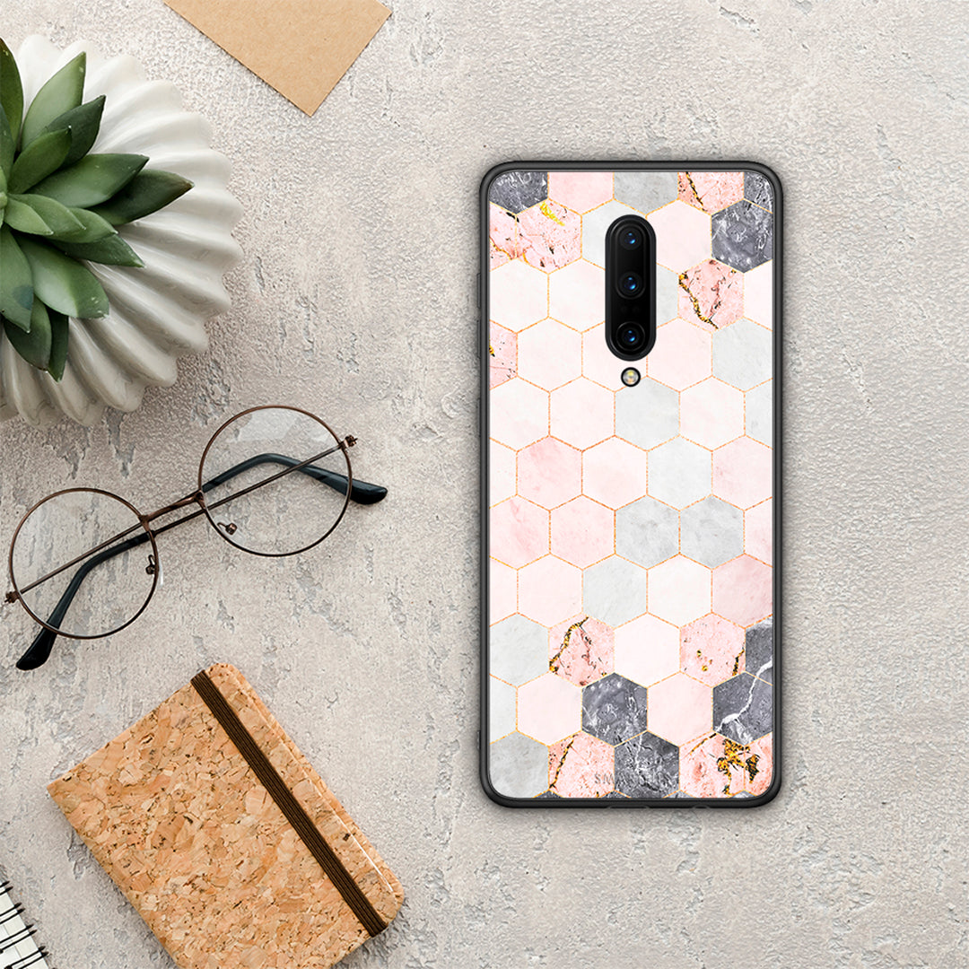Marble Hexagon Pink - OnePlus 7 Pro case