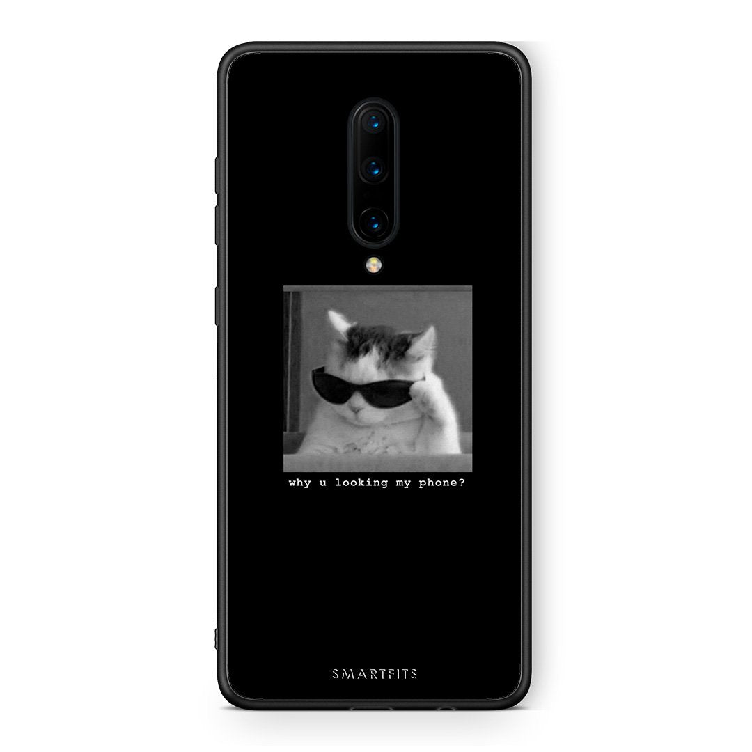 OnePlus 7 Pro Meme Cat θήκη από τη Smartfits με σχέδιο στο πίσω μέρος και μαύρο περίβλημα | Smartphone case with colorful back and black bezels by Smartfits