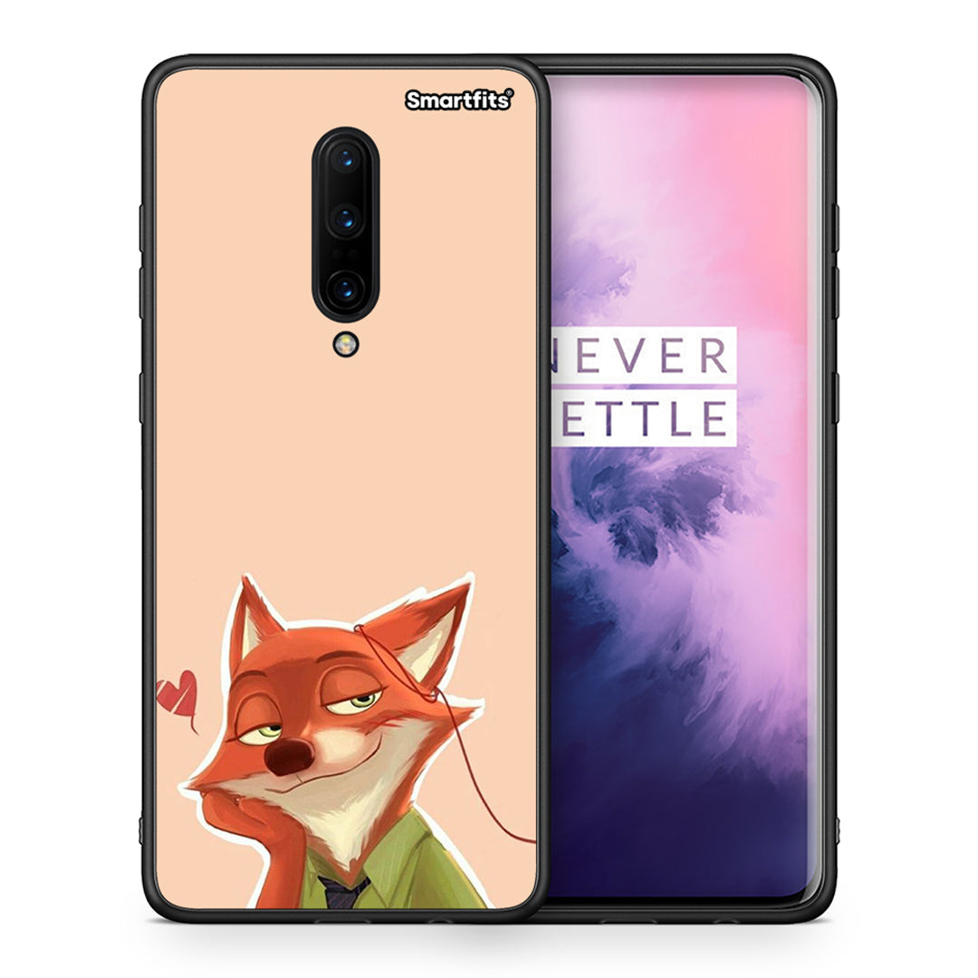 Θήκη OnePlus 7 Pro Nick Wilde And Judy Hopps Love 1 από τη Smartfits με σχέδιο στο πίσω μέρος και μαύρο περίβλημα | OnePlus 7 Pro Nick Wilde And Judy Hopps Love 1 case with colorful back and black bezels