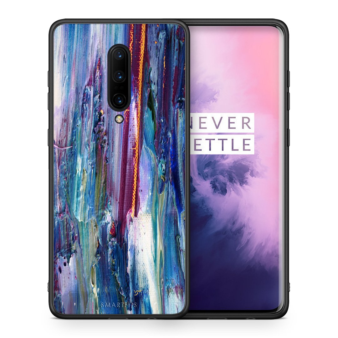 Θήκη OnePlus 7 Pro Winter Paint από τη Smartfits με σχέδιο στο πίσω μέρος και μαύρο περίβλημα | OnePlus 7 Pro Winter Paint case with colorful back and black bezels