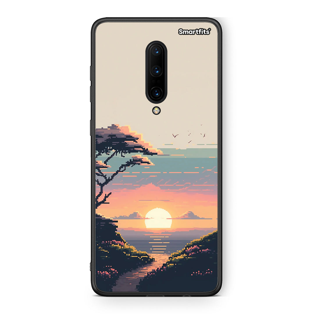 OnePlus 7 Pro Pixel Sunset Θήκη από τη Smartfits με σχέδιο στο πίσω μέρος και μαύρο περίβλημα | Smartphone case with colorful back and black bezels by Smartfits