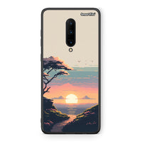 Thumbnail for OnePlus 7 Pro Pixel Sunset Θήκη από τη Smartfits με σχέδιο στο πίσω μέρος και μαύρο περίβλημα | Smartphone case with colorful back and black bezels by Smartfits