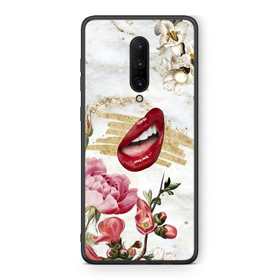 OnePlus 7 Pro Red Lips θήκη από τη Smartfits με σχέδιο στο πίσω μέρος και μαύρο περίβλημα | Smartphone case with colorful back and black bezels by Smartfits