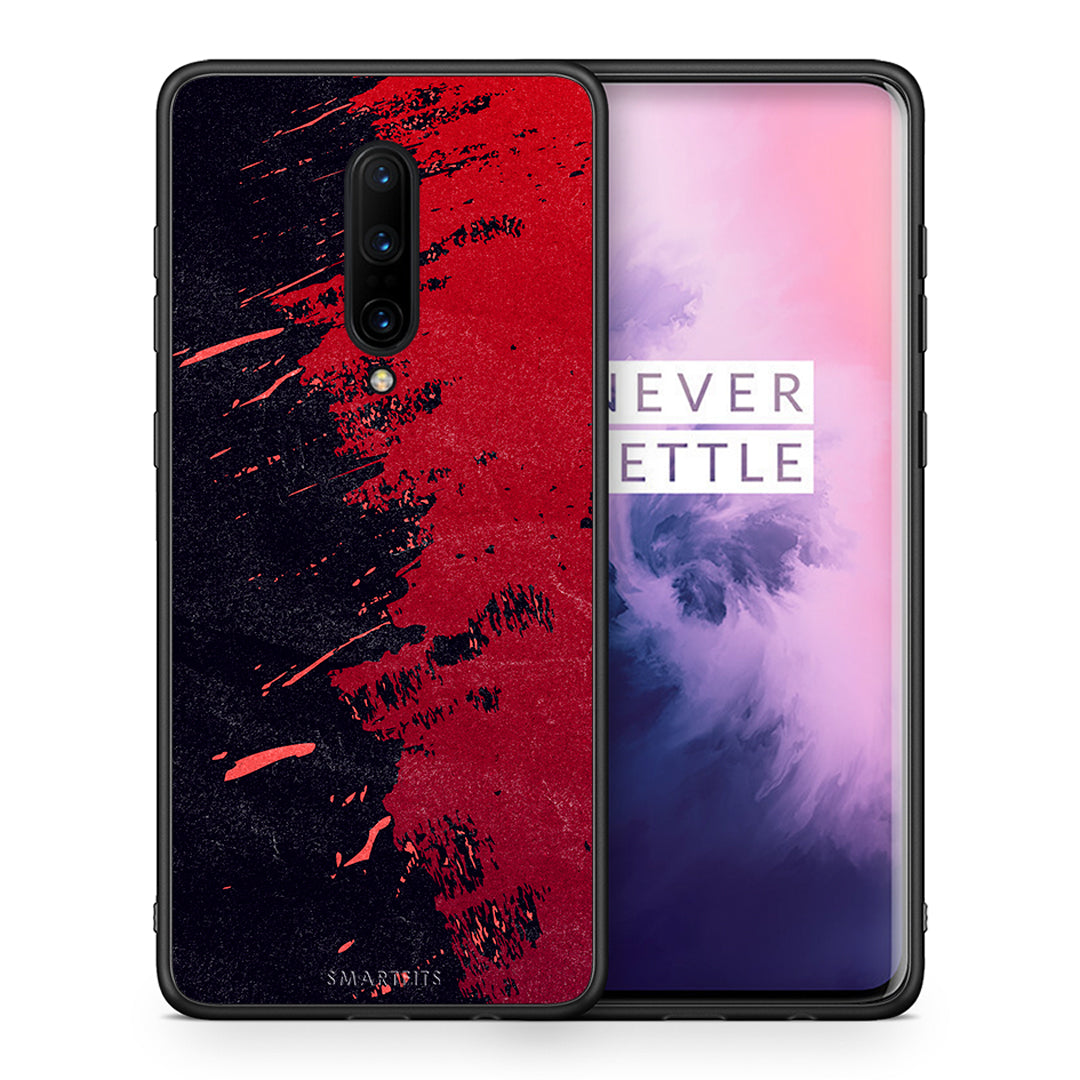 Θήκη Αγίου Βαλεντίνου OnePlus 7 Pro Red Paint από τη Smartfits με σχέδιο στο πίσω μέρος και μαύρο περίβλημα | OnePlus 7 Pro Red Paint case with colorful back and black bezels