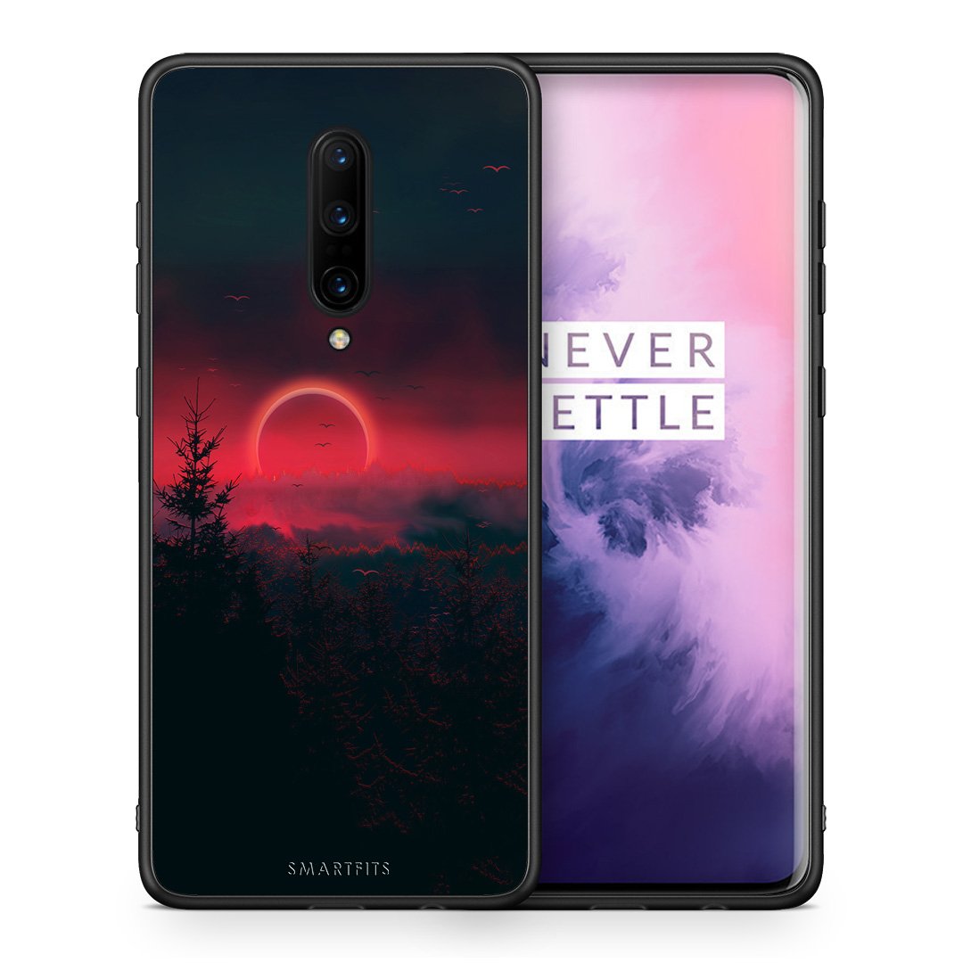 Θήκη OnePlus 7 Pro Sunset Tropic από τη Smartfits με σχέδιο στο πίσω μέρος και μαύρο περίβλημα | OnePlus 7 Pro Sunset Tropic case with colorful back and black bezels