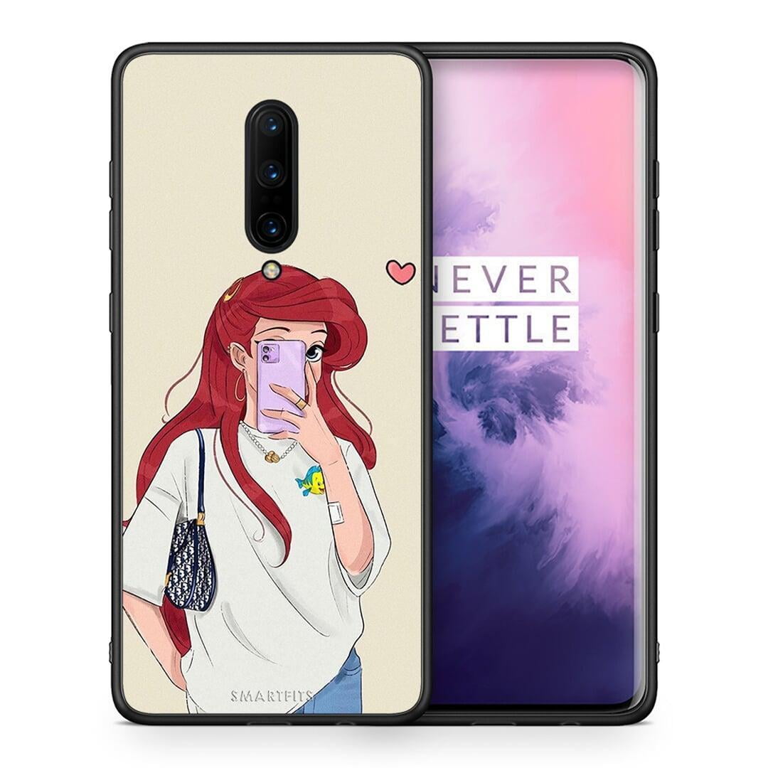 Θήκη OnePlus 7 Pro Walking Mermaid από τη Smartfits με σχέδιο στο πίσω μέρος και μαύρο περίβλημα | OnePlus 7 Pro Walking Mermaid case with colorful back and black bezels