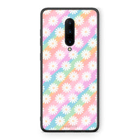 Thumbnail for OnePlus 7 Pro White Daisies θήκη από τη Smartfits με σχέδιο στο πίσω μέρος και μαύρο περίβλημα | Smartphone case with colorful back and black bezels by Smartfits