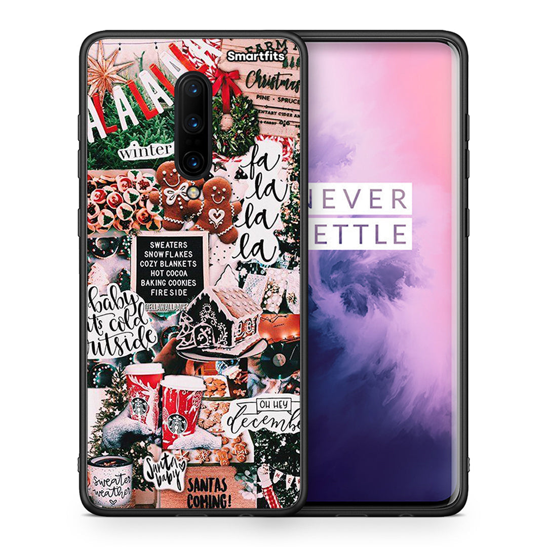 Θήκη OnePlus 7 Pro Xmas Habbits από τη Smartfits με σχέδιο στο πίσω μέρος και μαύρο περίβλημα | OnePlus 7 Pro Xmas Habbits case with colorful back and black bezels