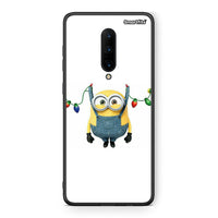 Thumbnail for OnePlus 7 Pro Xmas Minion Lights θήκη από τη Smartfits με σχέδιο στο πίσω μέρος και μαύρο περίβλημα | Smartphone case with colorful back and black bezels by Smartfits