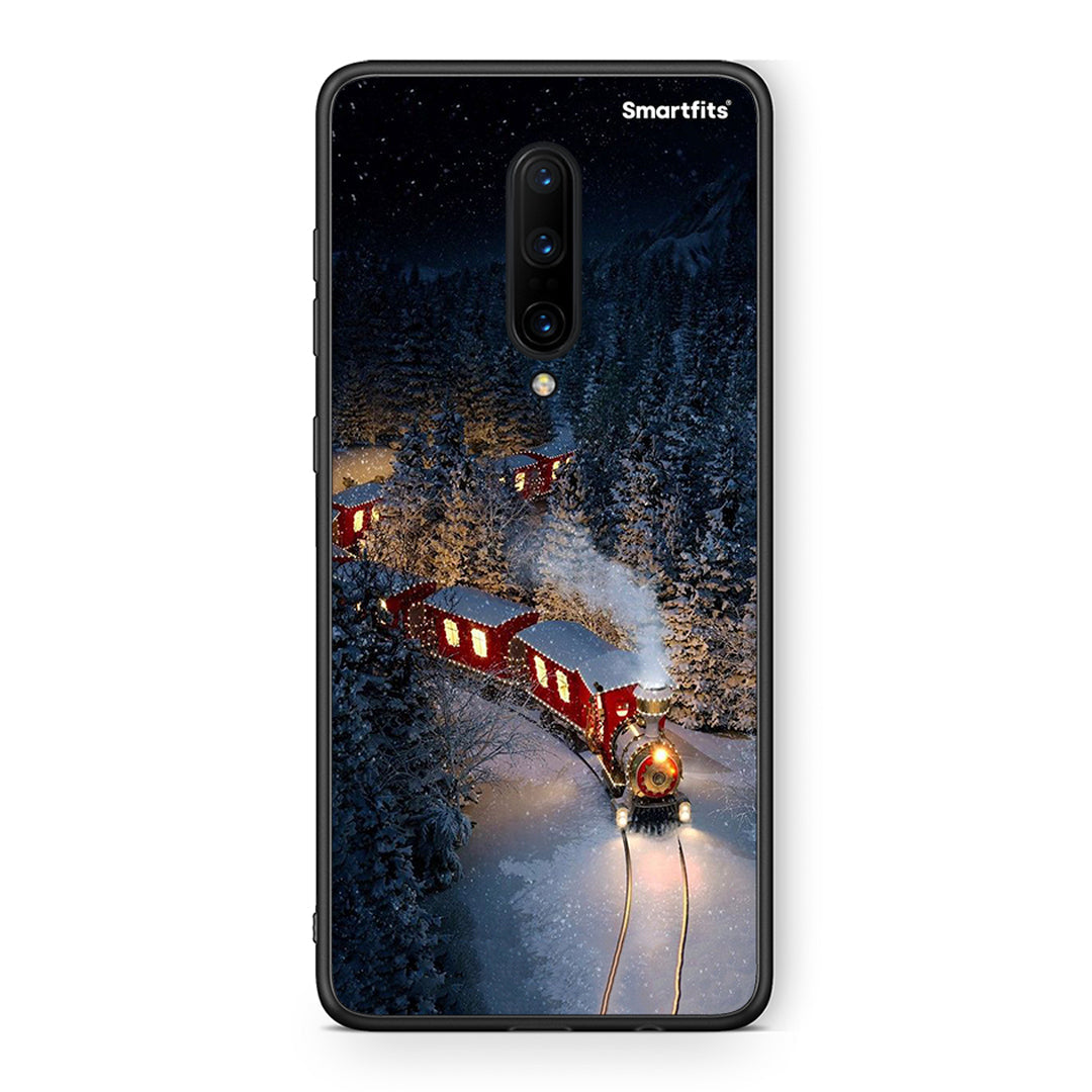 OnePlus 7 Pro Xmas Train θήκη από τη Smartfits με σχέδιο στο πίσω μέρος και μαύρο περίβλημα | Smartphone case with colorful back and black bezels by Smartfits