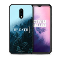 Thumbnail for Θήκη OnePlus 7 Breath Quote από τη Smartfits με σχέδιο στο πίσω μέρος και μαύρο περίβλημα | OnePlus 7 Breath Quote case with colorful back and black bezels