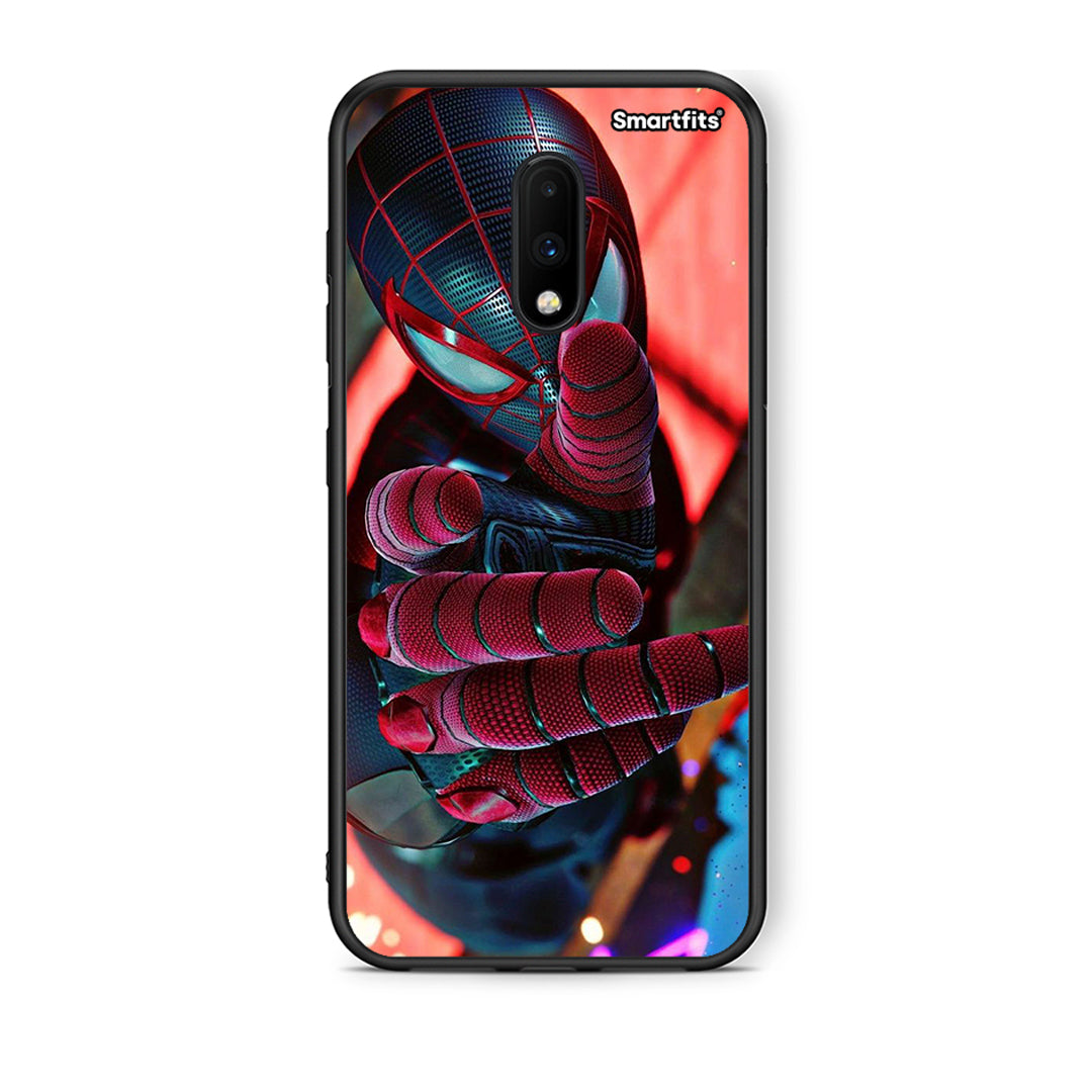 OnePlus 7 Spider Hand Θήκη από τη Smartfits με σχέδιο στο πίσω μέρος και μαύρο περίβλημα | Smartphone case with colorful back and black bezels by Smartfits
