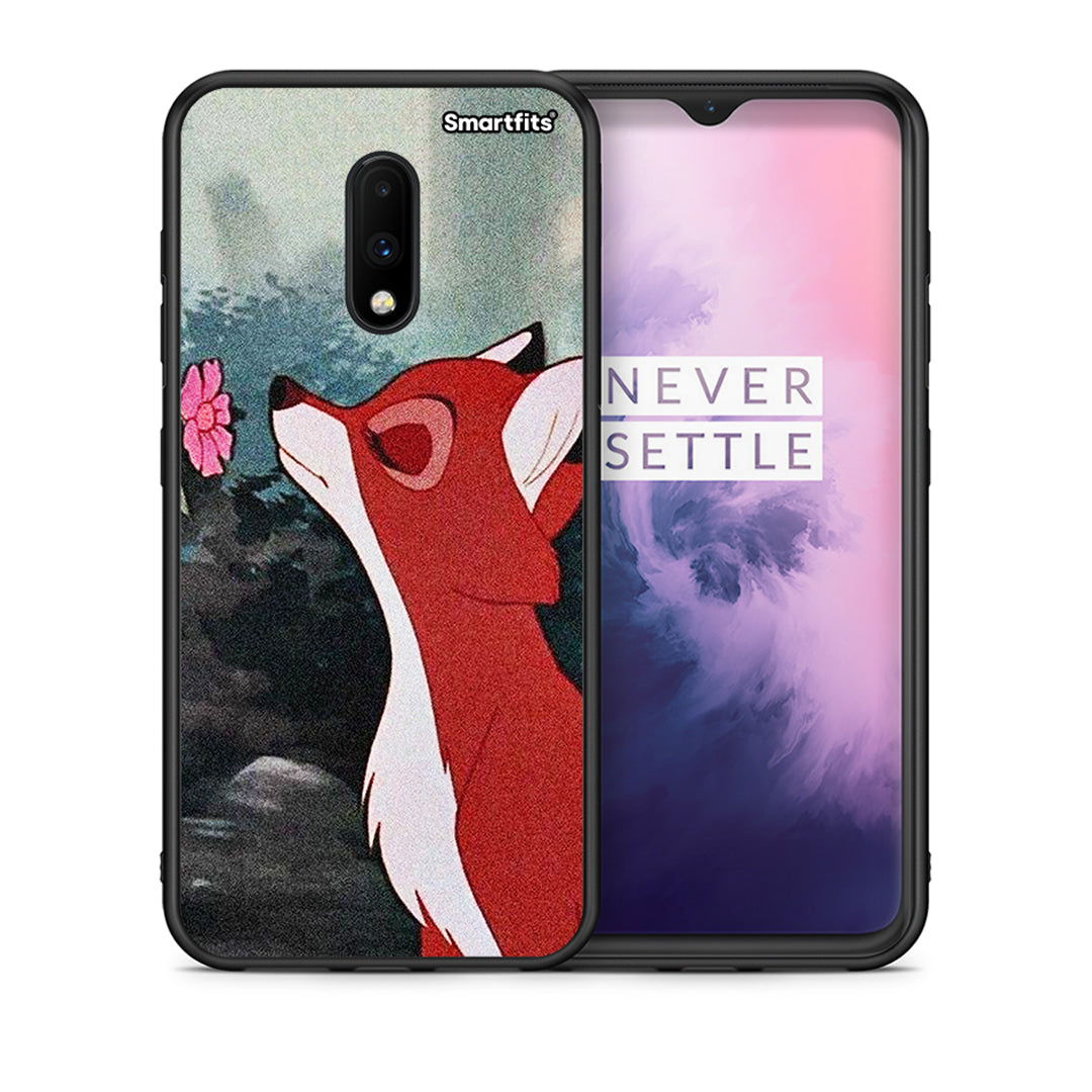 Θήκη OnePlus 7 Tod And Vixey Love 2 από τη Smartfits με σχέδιο στο πίσω μέρος και μαύρο περίβλημα | OnePlus 7 Tod And Vixey Love 2 case with colorful back and black bezels