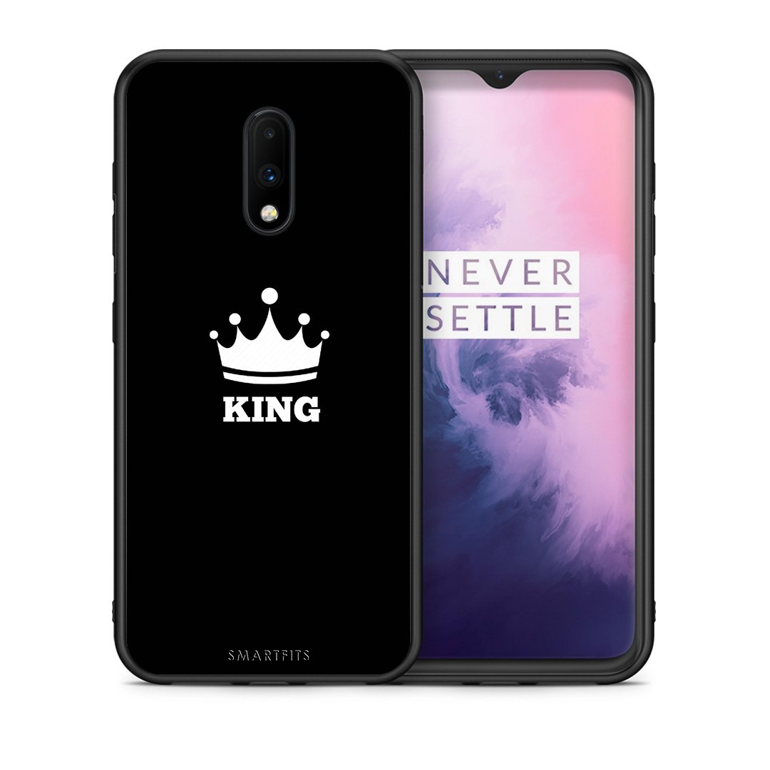 Θήκη OnePlus 7 King Valentine από τη Smartfits με σχέδιο στο πίσω μέρος και μαύρο περίβλημα | OnePlus 7 King Valentine case with colorful back and black bezels