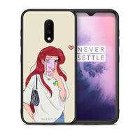 Thumbnail for Θήκη OnePlus 7 Walking Mermaid από τη Smartfits με σχέδιο στο πίσω μέρος και μαύρο περίβλημα | OnePlus 7 Walking Mermaid case with colorful back and black bezels