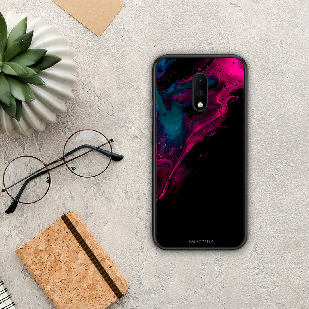 Watercolor Pink Black - OnePlus 7 case 