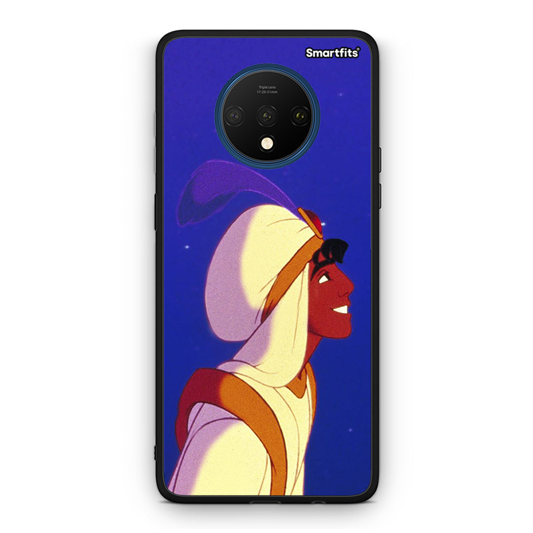 OnePlus 7T Alladin And Jasmine Love 1 θήκη από τη Smartfits με σχέδιο στο πίσω μέρος και μαύρο περίβλημα | Smartphone case with colorful back and black bezels by Smartfits