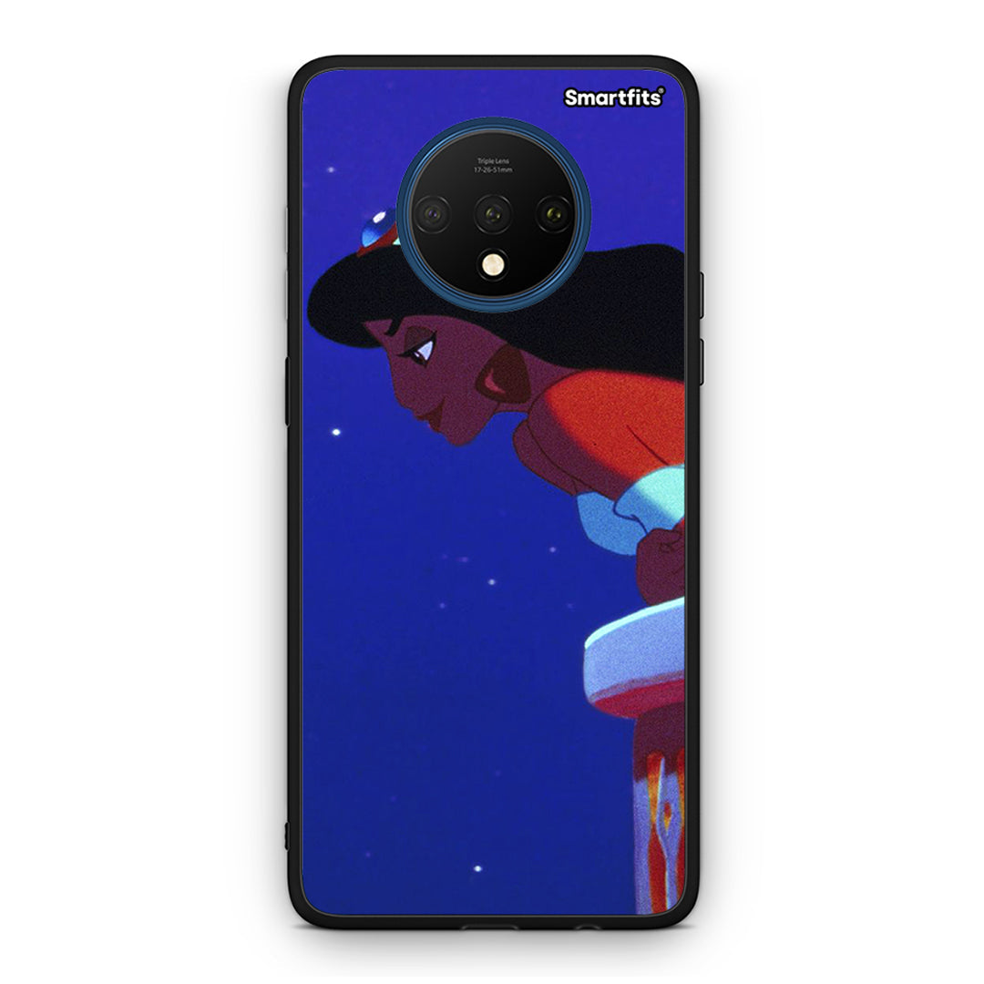 OnePlus 7T Alladin And Jasmine Love 2 θήκη από τη Smartfits με σχέδιο στο πίσω μέρος και μαύρο περίβλημα | Smartphone case with colorful back and black bezels by Smartfits