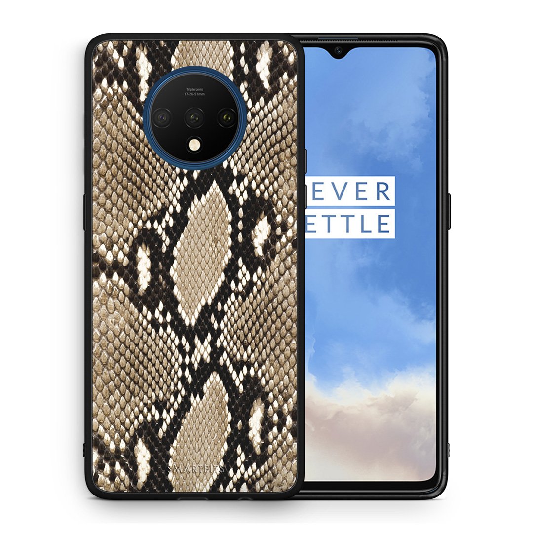 Θήκη OnePlus 7T Fashion Snake Animal από τη Smartfits με σχέδιο στο πίσω μέρος και μαύρο περίβλημα | OnePlus 7T Fashion Snake Animal case with colorful back and black bezels