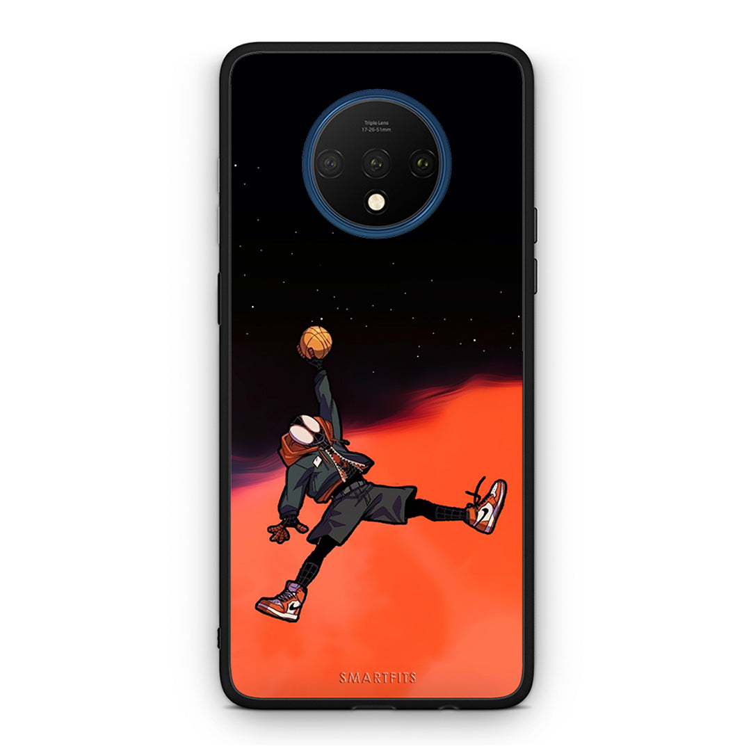 OnePlus 7T Basketball Hero θήκη από τη Smartfits με σχέδιο στο πίσω μέρος και μαύρο περίβλημα | Smartphone case with colorful back and black bezels by Smartfits