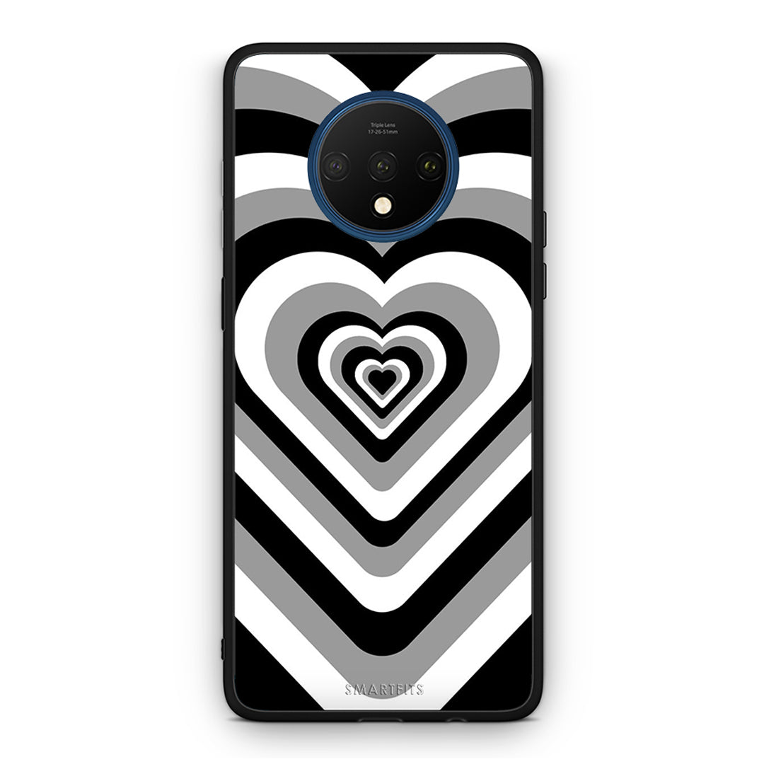 OnePlus 7T Black Hearts θήκη από τη Smartfits με σχέδιο στο πίσω μέρος και μαύρο περίβλημα | Smartphone case with colorful back and black bezels by Smartfits