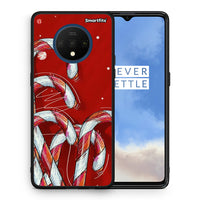 Thumbnail for Θήκη OnePlus 7T Candy Cane από τη Smartfits με σχέδιο στο πίσω μέρος και μαύρο περίβλημα | OnePlus 7T Candy Cane case with colorful back and black bezels