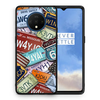 Thumbnail for Θήκη OnePlus 7T Car Plates από τη Smartfits με σχέδιο στο πίσω μέρος και μαύρο περίβλημα | OnePlus 7T Car Plates case with colorful back and black bezels