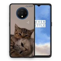 Thumbnail for Θήκη OnePlus 7T Cats In Love από τη Smartfits με σχέδιο στο πίσω μέρος και μαύρο περίβλημα | OnePlus 7T Cats In Love case with colorful back and black bezels