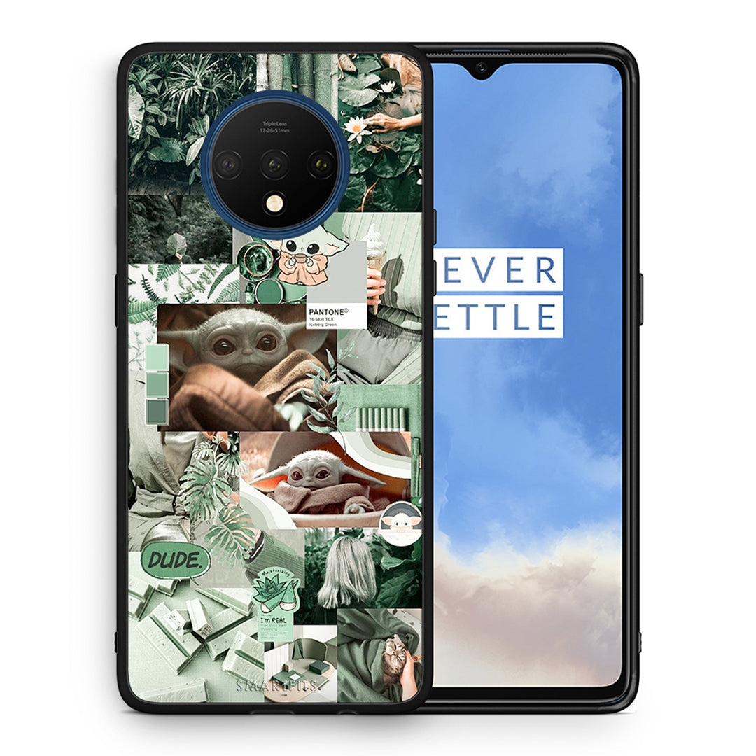 Θήκη Αγίου Βαλεντίνου OnePlus 7T Collage Dude από τη Smartfits με σχέδιο στο πίσω μέρος και μαύρο περίβλημα | OnePlus 7T Collage Dude case with colorful back and black bezels