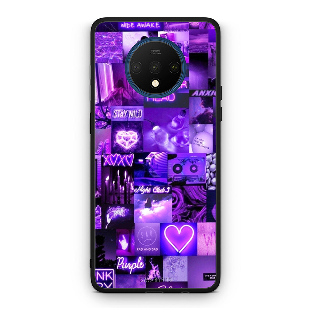 OnePlus 7T Collage Stay Wild Θήκη Αγίου Βαλεντίνου από τη Smartfits με σχέδιο στο πίσω μέρος και μαύρο περίβλημα | Smartphone case with colorful back and black bezels by Smartfits