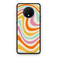 Thumbnail for OnePlus 7T Colourful Waves θήκη από τη Smartfits με σχέδιο στο πίσω μέρος και μαύρο περίβλημα | Smartphone case with colorful back and black bezels by Smartfits