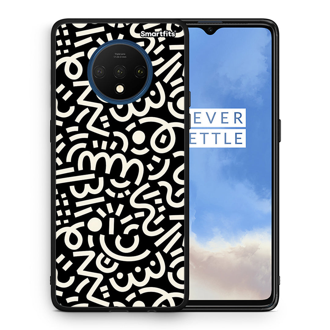 Θήκη OnePlus 7T Doodle Art από τη Smartfits με σχέδιο στο πίσω μέρος και μαύρο περίβλημα | OnePlus 7T Doodle Art case with colorful back and black bezels