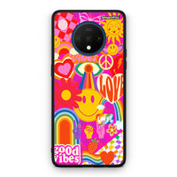 Thumbnail for OnePlus 7T Hippie Love θήκη από τη Smartfits με σχέδιο στο πίσω μέρος και μαύρο περίβλημα | Smartphone case with colorful back and black bezels by Smartfits
