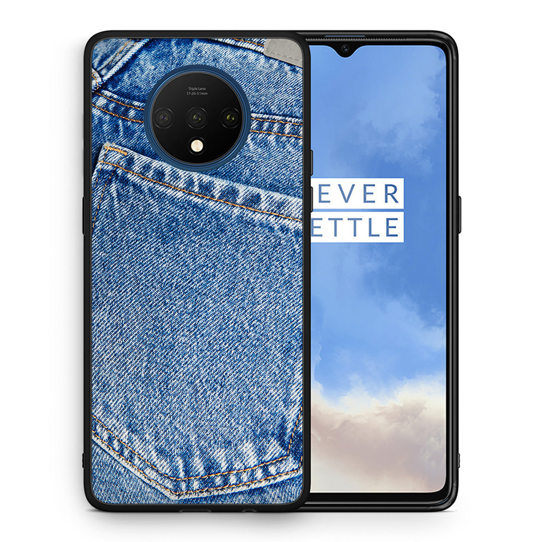 Θήκη OnePlus 7T Jeans Pocket από τη Smartfits με σχέδιο στο πίσω μέρος και μαύρο περίβλημα | OnePlus 7T Jeans Pocket case with colorful back and black bezels