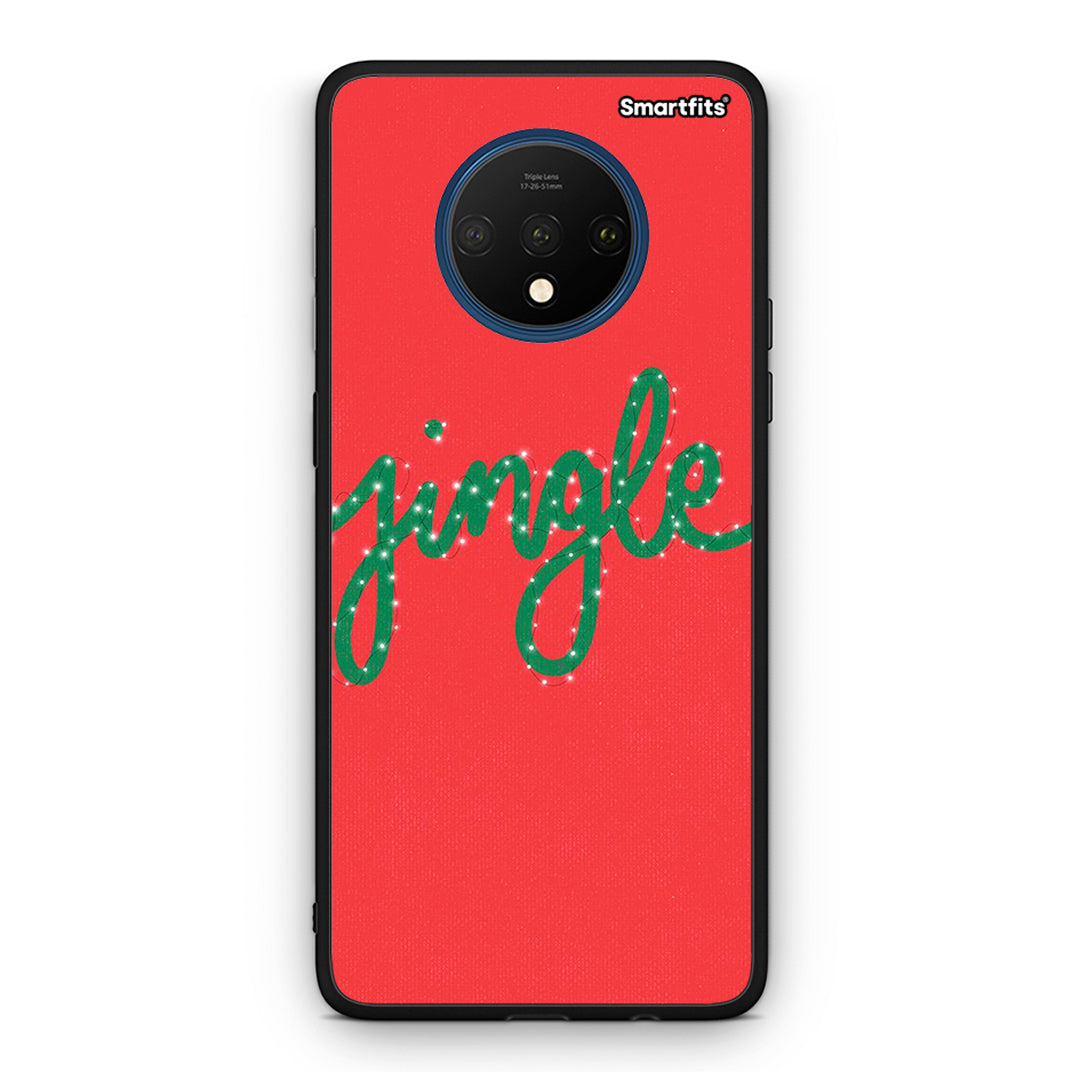 OnePlus 7T Jingle Xmas θήκη από τη Smartfits με σχέδιο στο πίσω μέρος και μαύρο περίβλημα | Smartphone case with colorful back and black bezels by Smartfits