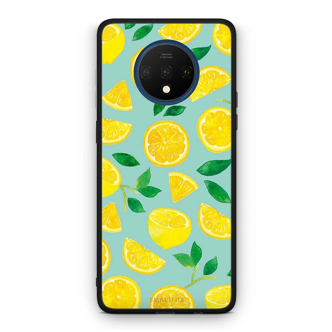 OnePlus 7T Lemons θήκη από τη Smartfits με σχέδιο στο πίσω μέρος και μαύρο περίβλημα | Smartphone case with colorful back and black bezels by Smartfits