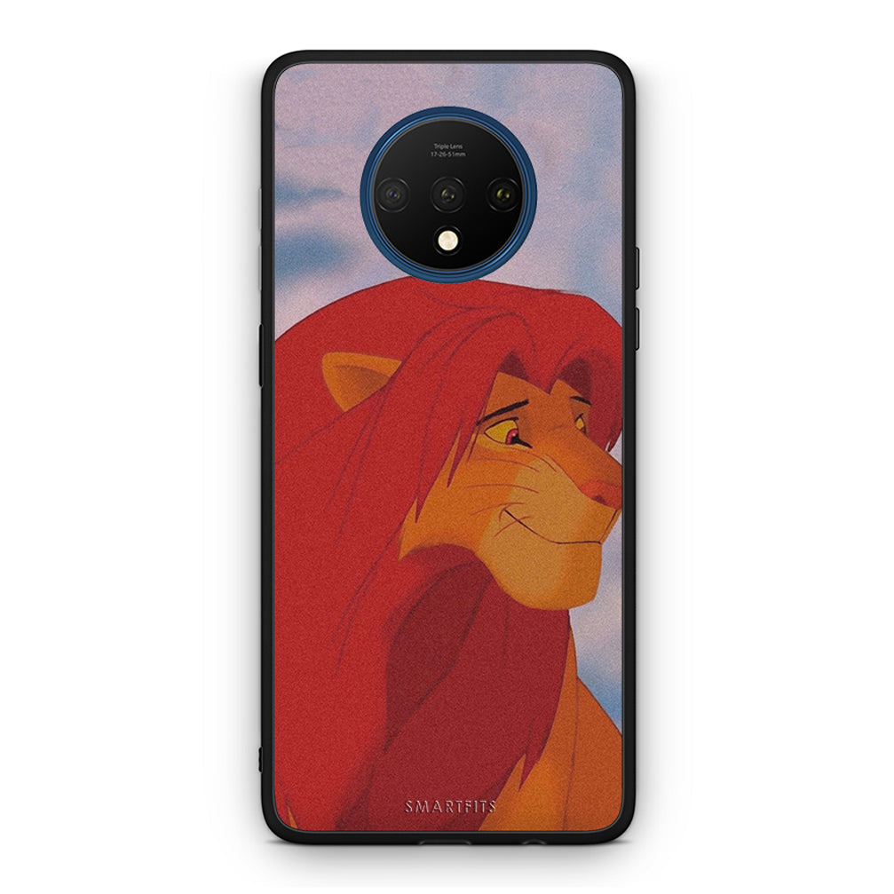 OnePlus 7T Lion Love 1 Θήκη Αγίου Βαλεντίνου από τη Smartfits με σχέδιο στο πίσω μέρος και μαύρο περίβλημα | Smartphone case with colorful back and black bezels by Smartfits