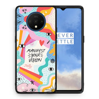Thumbnail for Θήκη OnePlus 7T Manifest Your Vision από τη Smartfits με σχέδιο στο πίσω μέρος και μαύρο περίβλημα | OnePlus 7T Manifest Your Vision case with colorful back and black bezels