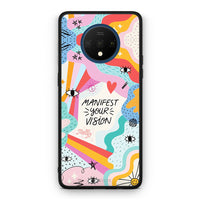 Thumbnail for OnePlus 7T Manifest Your Vision θήκη από τη Smartfits με σχέδιο στο πίσω μέρος και μαύρο περίβλημα | Smartphone case with colorful back and black bezels by Smartfits