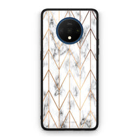 Thumbnail for 44 - OnePlus 7T  Gold Geometric Marble case, cover, bumper