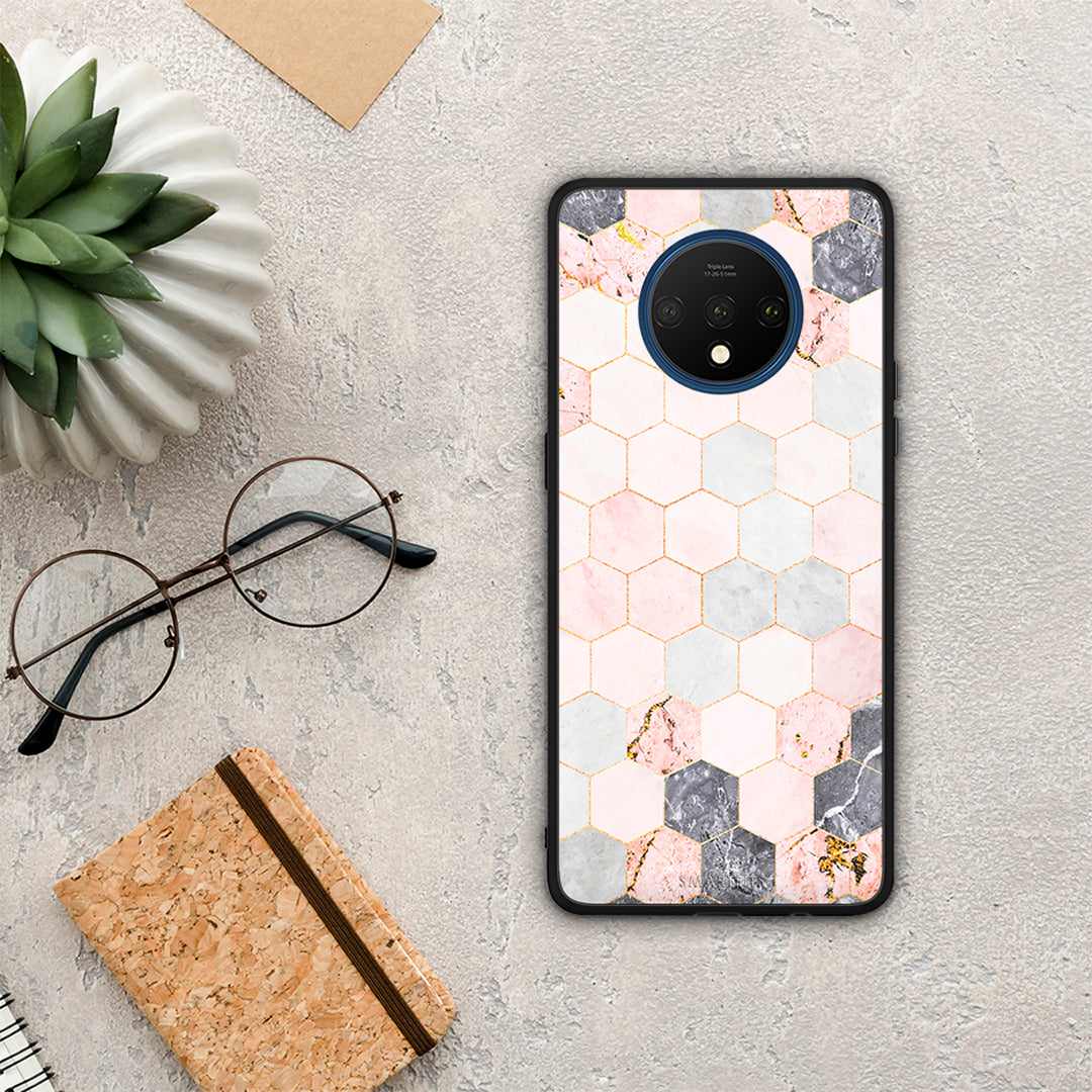 Marble Hexagon Pink - OnePlus 7T case
