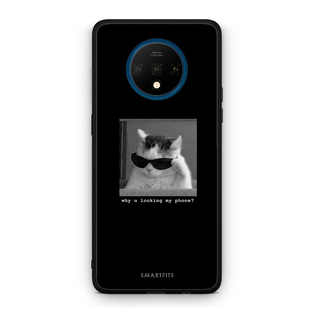 OnePlus 7T Meme Cat θήκη από τη Smartfits με σχέδιο στο πίσω μέρος και μαύρο περίβλημα | Smartphone case with colorful back and black bezels by Smartfits
