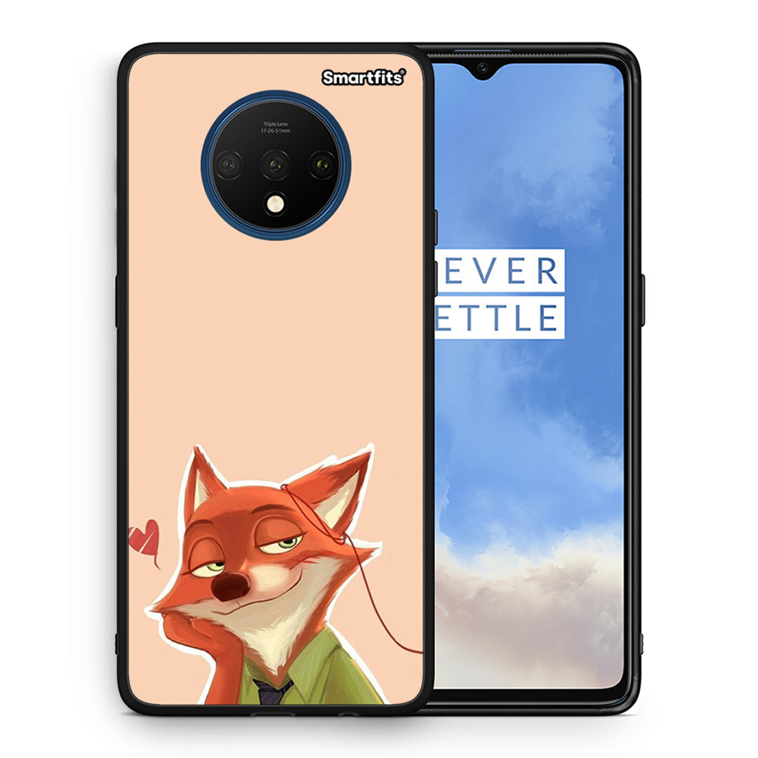 Θήκη OnePlus 7T Nick Wilde And Judy Hopps Love 1 από τη Smartfits με σχέδιο στο πίσω μέρος και μαύρο περίβλημα | OnePlus 7T Nick Wilde And Judy Hopps Love 1 case with colorful back and black bezels