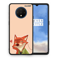 Thumbnail for Θήκη OnePlus 7T Nick Wilde And Judy Hopps Love 1 από τη Smartfits με σχέδιο στο πίσω μέρος και μαύρο περίβλημα | OnePlus 7T Nick Wilde And Judy Hopps Love 1 case with colorful back and black bezels