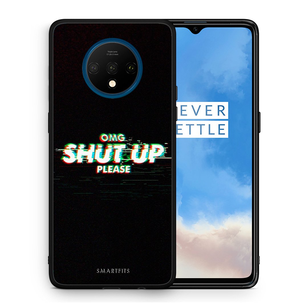 Θήκη OnePlus 7T OMG ShutUp από τη Smartfits με σχέδιο στο πίσω μέρος και μαύρο περίβλημα | OnePlus 7T OMG ShutUp case with colorful back and black bezels