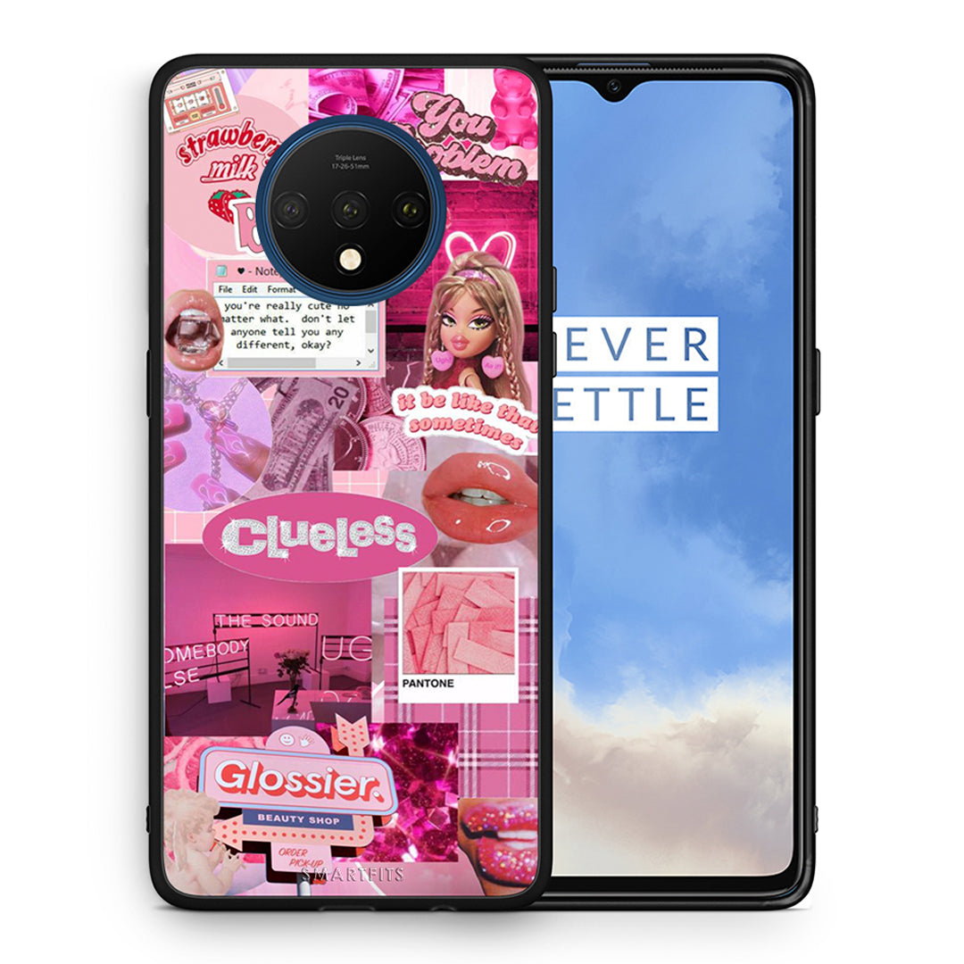 Θήκη Αγίου Βαλεντίνου OnePlus 7T Pink Love από τη Smartfits με σχέδιο στο πίσω μέρος και μαύρο περίβλημα | OnePlus 7T Pink Love case with colorful back and black bezels