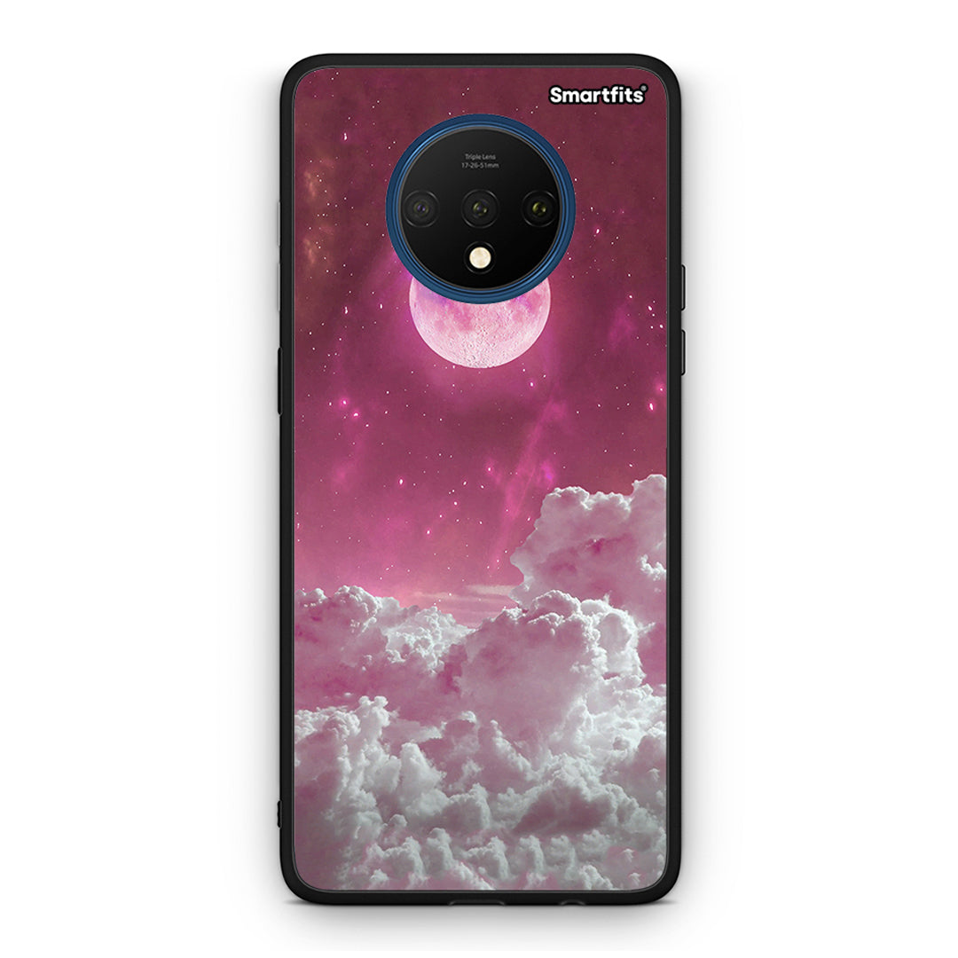 OnePlus 7T Pink Moon Θήκη από τη Smartfits με σχέδιο στο πίσω μέρος και μαύρο περίβλημα | Smartphone case with colorful back and black bezels by Smartfits