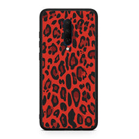 Thumbnail for OnePlus 7T Pro Red Leopard Animal θήκη από τη Smartfits με σχέδιο στο πίσω μέρος και μαύρο περίβλημα | Smartphone case with colorful back and black bezels by Smartfits