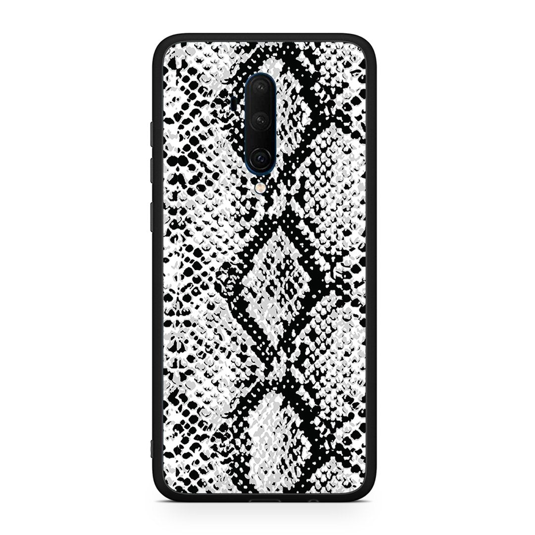 OnePlus 7T Pro White Snake Animal θήκη από τη Smartfits με σχέδιο στο πίσω μέρος και μαύρο περίβλημα | Smartphone case with colorful back and black bezels by Smartfits
