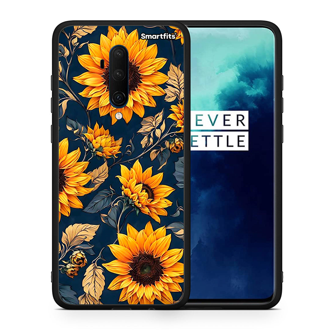 Θήκη OnePlus 7T Pro Autumn Sunflowers από τη Smartfits με σχέδιο στο πίσω μέρος και μαύρο περίβλημα | OnePlus 7T Pro Autumn Sunflowers case with colorful back and black bezels
